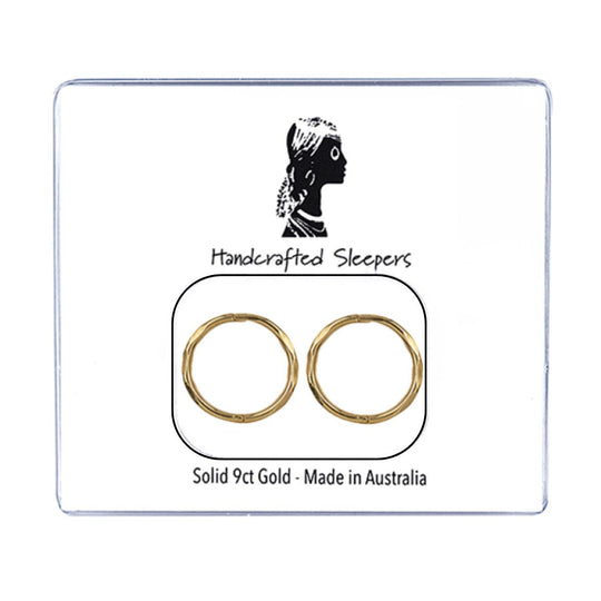 10mm Facet 9ct Yellow Gold Sleeper Earrings