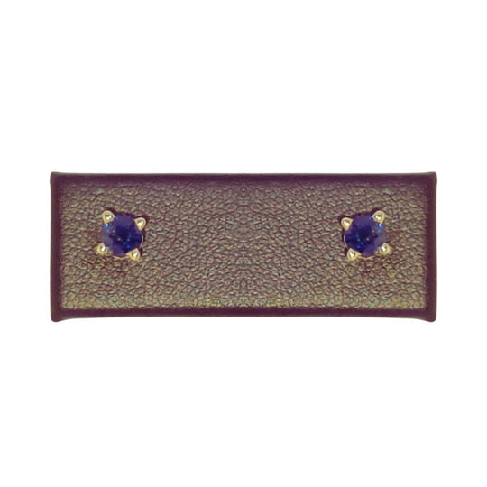4mm Natural Blue Sapphire Earrings in 14K Yellow Gold