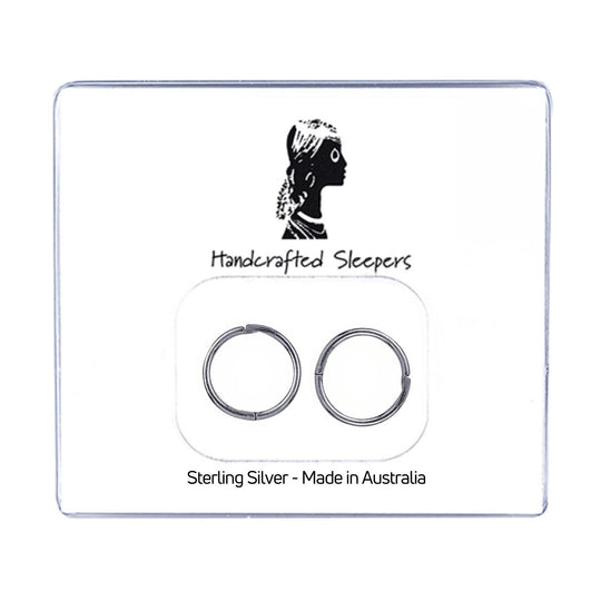 8mm Plain Sleeper Earrings in Sterling Silver