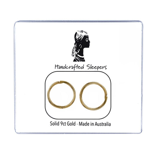 10mm Plain 9ct Yellow Gold Sleeper Earrings