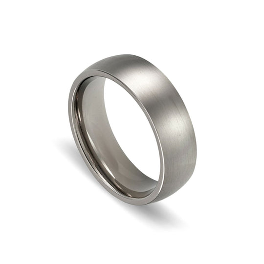 Matte Silver Titanium Men's Band