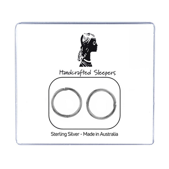 10mm Plain Sleeper Earrings in Sterling Silver