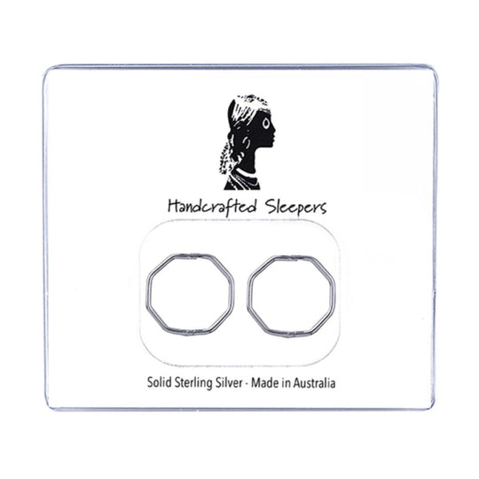 16mm Octagonal Sleeper Earrings in 925 Sterling Silver