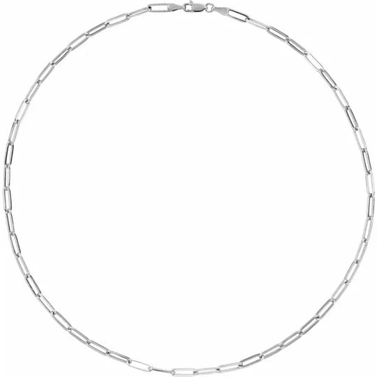 3.85mm Paperclip Silver Chain available in 4 Lengths - Unleash your Style