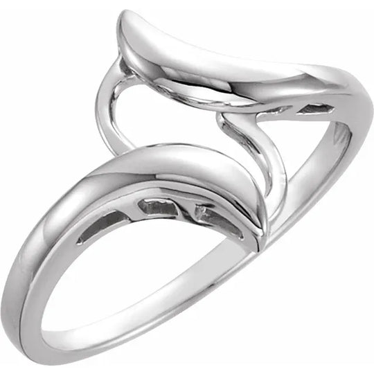 10ct White Gold Bypass Ring