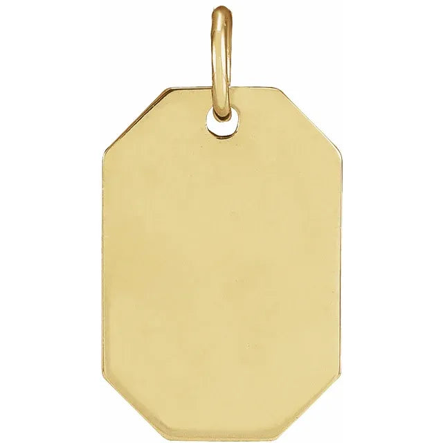14k gold dog tag pendant hot sale