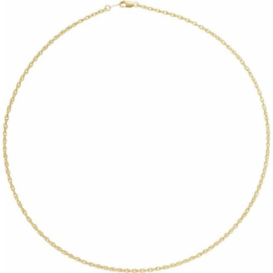 2mm Rope Chain in 10K Yellow Gold - 3 lengths available