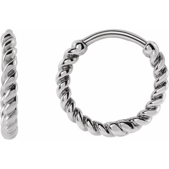 14kt Gold 11mm Twisted Rope Huggie Earrings