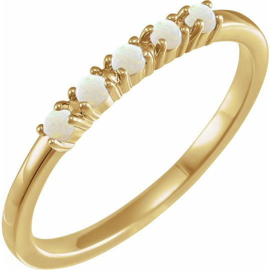 Australian Opal Stackable Ring in 14kt Yellow Gold