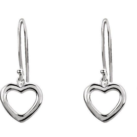 Petite Heart Shaped Silver Fashion Earrings