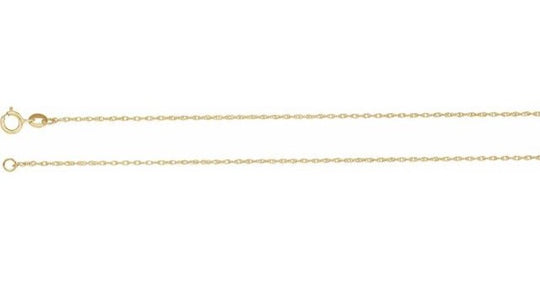 1mm Solid Rope Chain in 10K Yellow Gold - Transform your look with Style.