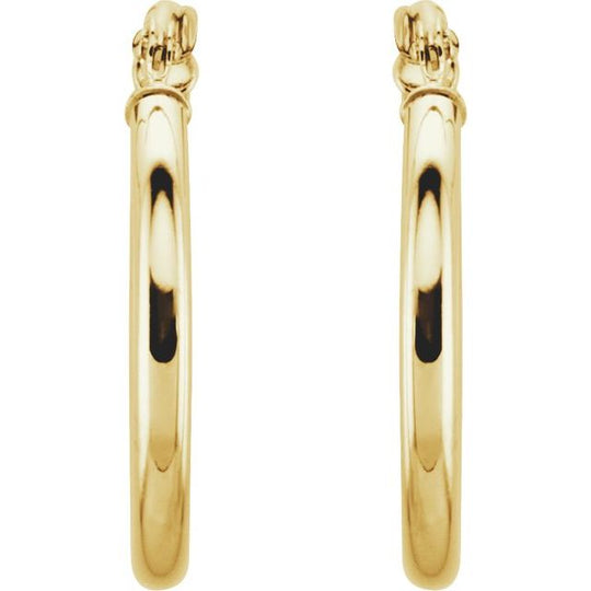 14kt Yellow Gold 20mm Hollow Hoop Earrings