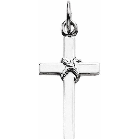 Platinum 16x9.5mm Cross Pendant