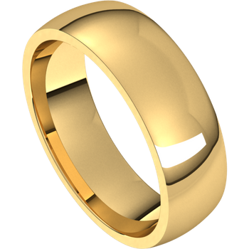 10K Gold Lite Half Round Comfort-Fit Wedding Band