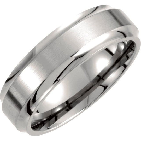 7mm Titanium Ridged Men's Band