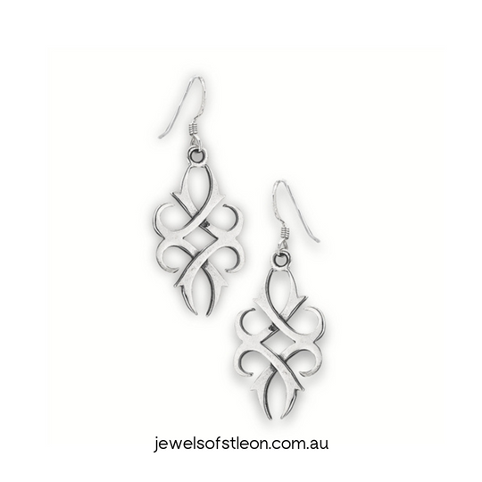 Sterling Silver Celtic Weave Dangle Earrings