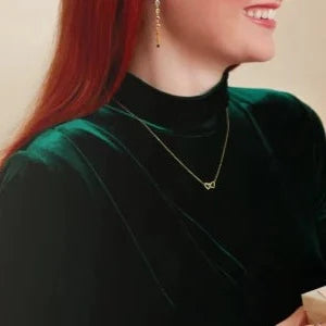 14kt Yellow Gold 40-45cm Interlocking Heart Necklace.