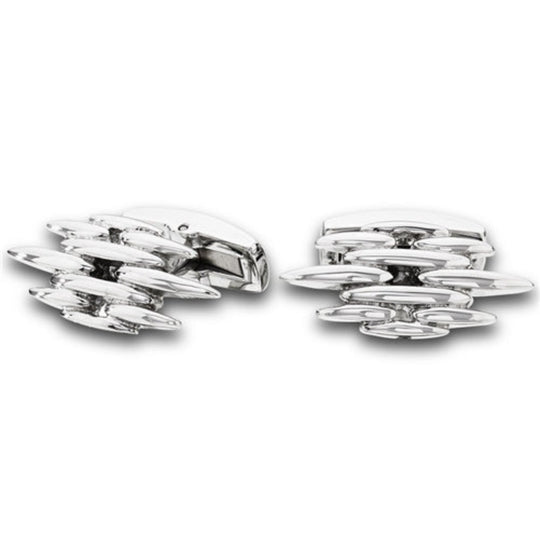 Pattern 25x14mm Cufflinks in Stainless Steel