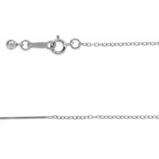 45-55cm (16-22in) Sterling Silver 1.1mm Cable Threader Chain