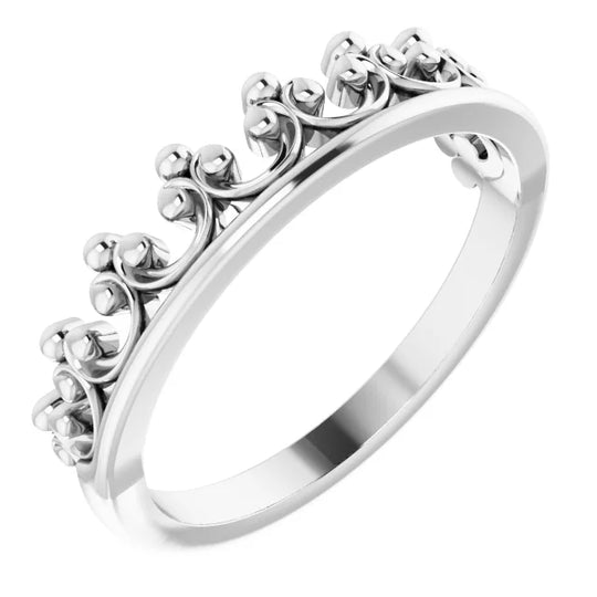 Crown Stackable Sterling Silver Ring