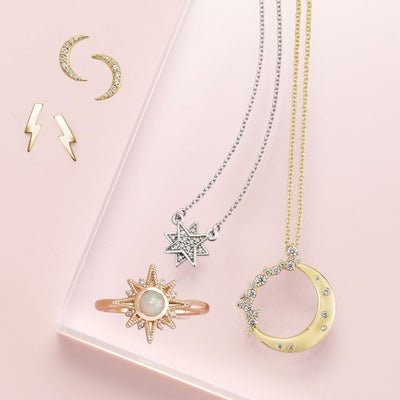 Discover our stunning Celestial Jewellery Collection! From the moon and stars to the heavens and the divine, our inspiring pieces are more than just jewellery - they have deep meaning and symbolism. Shop now and add some cosmic magic to your style!