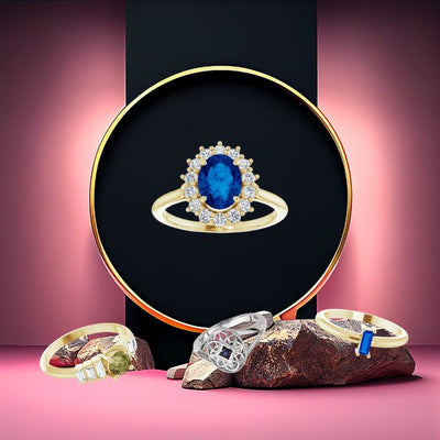 sapphire rings from vintage styles to modern stackable rings. available from Jewels of St Leon Australia online stores.