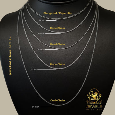 Explore our range of Sterling Silver Chains. Choose from different styles, including Curb, Belcher, Cable, Paperclip and more in various lengths. Shop confidently online from Jewels of St Leon Australia.