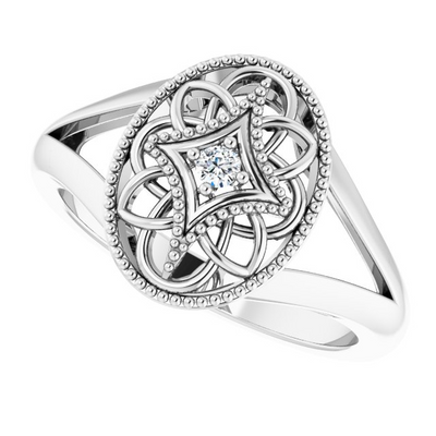 Diamond Filigree Silver Ring from Jewels of St Leon Australia