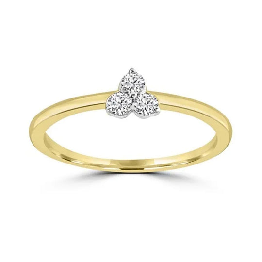 9ct Yellow Gold Diamond Trio Ring – 0.15ct Total