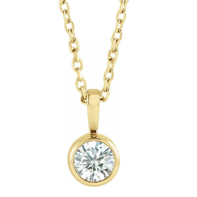 This stunning 0.25ct Natural Diamond Necklace in 14K Yellow Gold is the perfect accessory for any fashion-forward woman. The 9x4.8mm pendant boasts a beautiful 0.25ct diamond that sparkles and shines with every movement. The adjustable necklace can be worn at 40-45cm lengths, making it versatile and perfect for any outfit. Shop now at Jewels of St Leon.