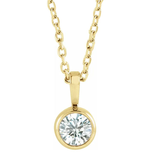 0.25ct Solitaire Diamond 40-45cm Necklace in 14ct Yellow Gold