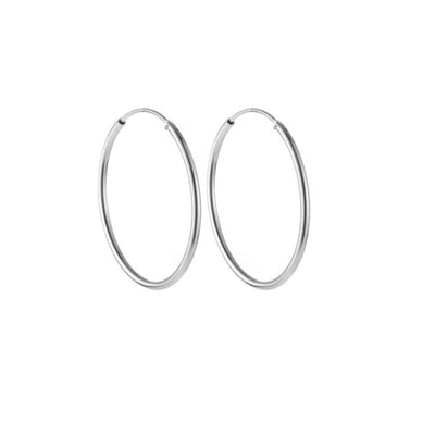 1.5mm x 30mm Hinged Endless Hoop Earrings – Sterling Silver