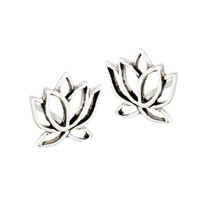 Our stunning 11mm Lotus Flower Earrings in 925 Sterling Silver. These stud earrings are the perfect jewellery accessory for ladies' and youth and are part of our essential silver collection. The Lotus Flower represents purity, strength, and new beginnings, making these earrings a meaningful addition to any jewellery collection.