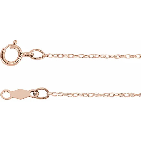 0.75mm Rope Chain Bracelet in 14ct Yellow, Rose or White Gold