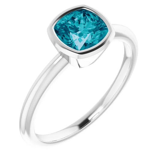 14kt White Gold London Blue Topaz Solitaire Ring