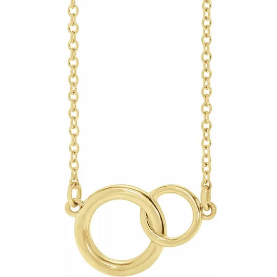 14kt Yellow Gold 40-45cm Interlocking Circle Necklace