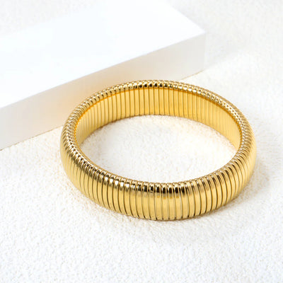 15mm Flexible Snake Bangle 18K Gold Plated Stainless Steel