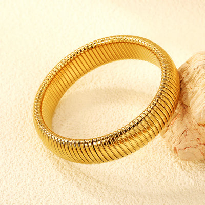 15mm Flexible Snake Bangle 18K Gold Plated Stainless Steel