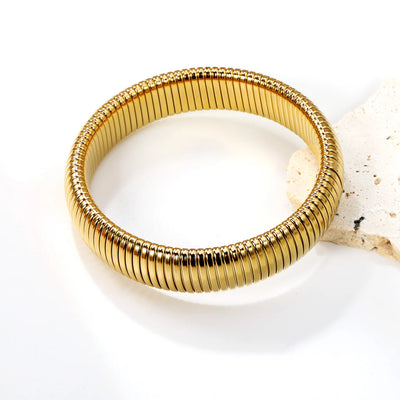 15mm Flexible Snake Bangle 18K Gold Plated Stainless Steel