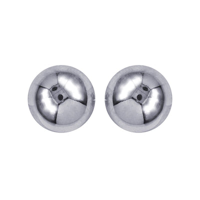  A close-up of the 16mm Domed Stud Earrings captures their smooth, reflective surface, radiating sophistication. Elevate your style effortlessly with these timeless accessories.