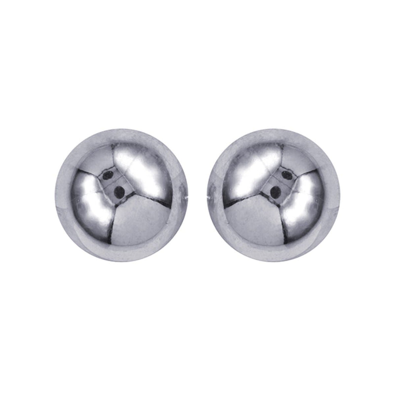  A close-up of the 16mm Domed Stud Earrings captures their smooth, reflective surface, radiating sophistication. Elevate your style effortlessly with these timeless accessories.