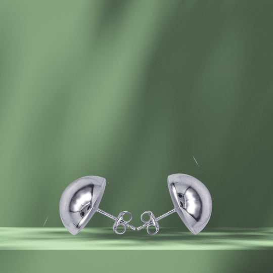 16mm Large Dome Sterling Silver Stud Earrings