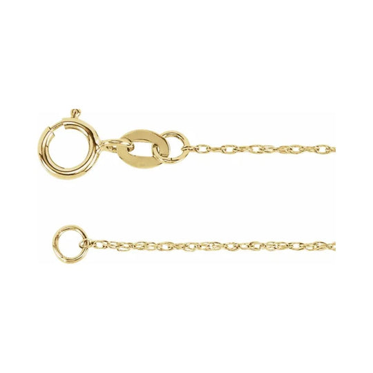 45-60cm 1mm Rope Chain in 14ct Yellow Gold-Filled