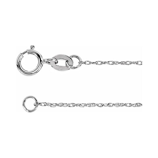 1mm Rhodium-Plated Sterling Silver 7" Rope Chain Bracelet