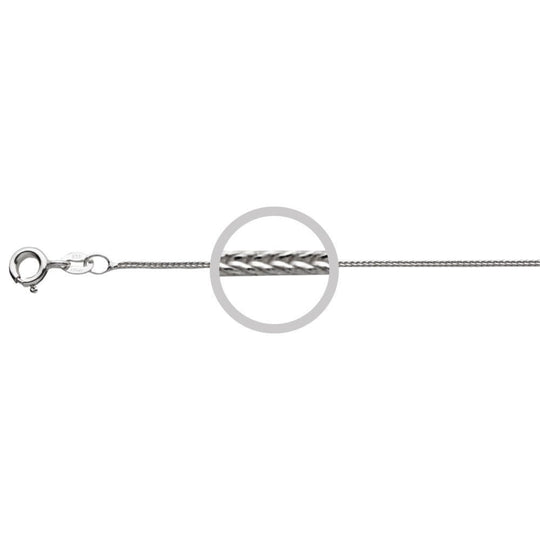 1mm Square Foxtail Chain 60cm – Italian Sterling Silver Necklace