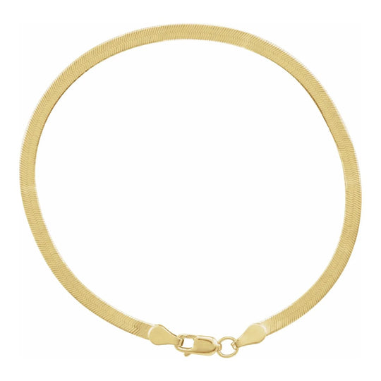 2.8mm Herringbone Snake Chain Bracelet in 14kt Yellow Gold
