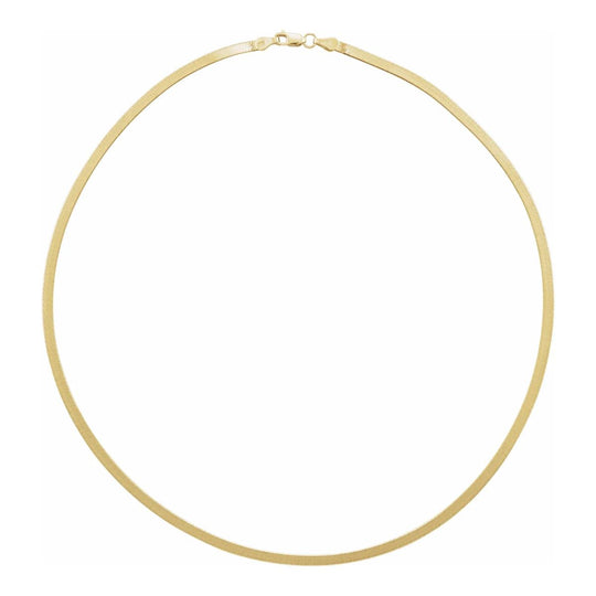 2.8mm Herringbone Snake Chain in 14kt Yellow or White Gold