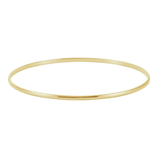 2mm Half Round Engravable Bangle in 14ct Yellow or White Gold