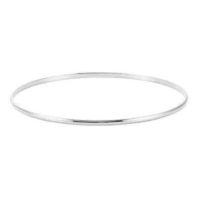 Our 2mm half-round bangle is ideal as a standalone bangle or added to a bracelet or bangle stack for a unique and fashionable accessory. Crafted from 14K White gold, our gold ladies bracelet is engravable to add a personal touch. Give it as a gift or treat yourself.