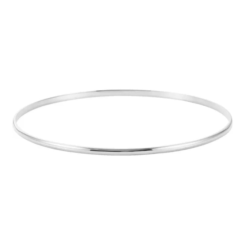 Our 2mm half-round bangle is ideal as a standalone bangle or added to a bracelet or bangle stack for a unique and fashionable accessory. Crafted from 14K White gold, our gold ladies bracelet is engravable to add a personal touch. Give it as a gift or treat yourself.